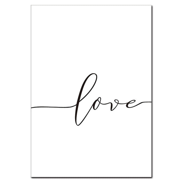 Wall Art Canvas Black n Love