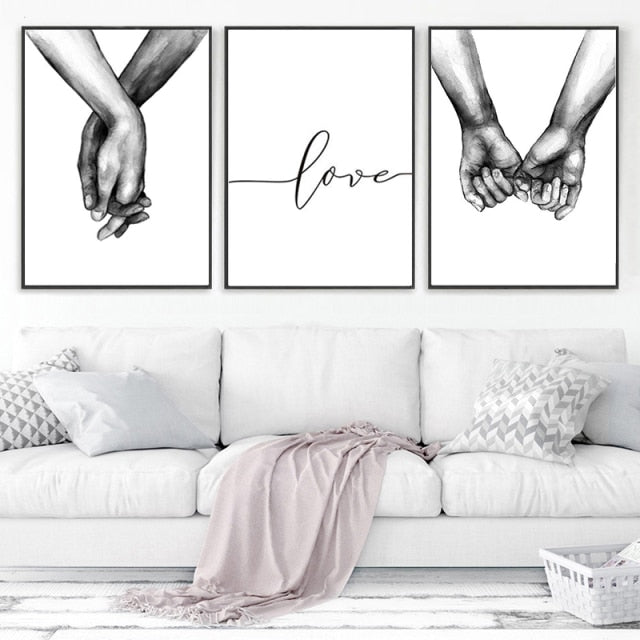 Wall Art Canvas Black n Love