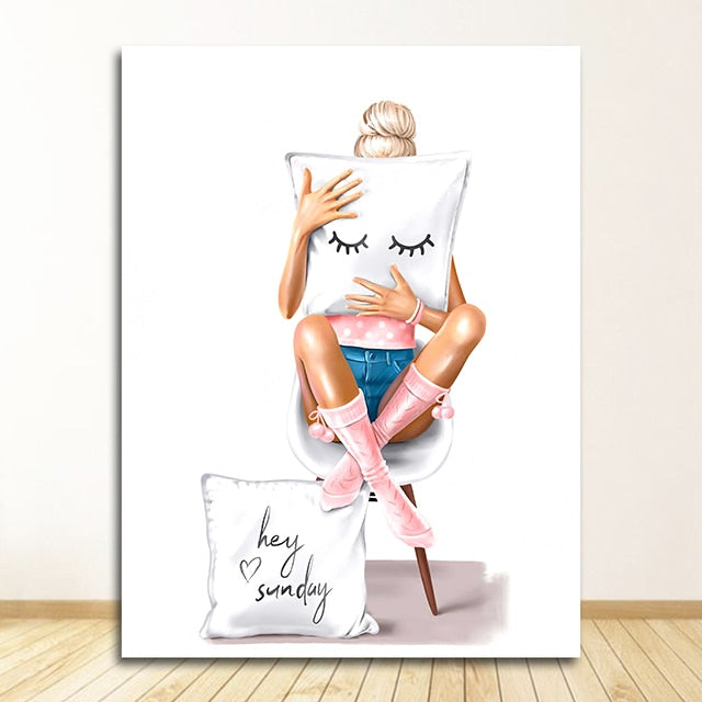 Wall Art Canvas Modern Woman